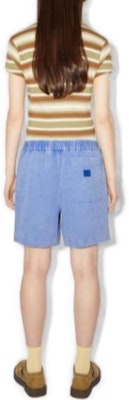 Acne Studios SS23 Face Smile Unisex Relaxed Fit Denim Shorts Electric Blue. CE0037-AAK Purchase Acne Studios SS23 Face Smile Unisex Relaxed Fit Denim Shorts Electric Blue. CE0037-AAK