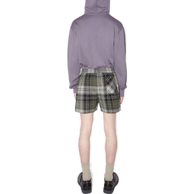 Shop Acne Studios SS23 Face Unisex Shorts de Franela Relajada a Rayas Multicolor. CE0035-DFF