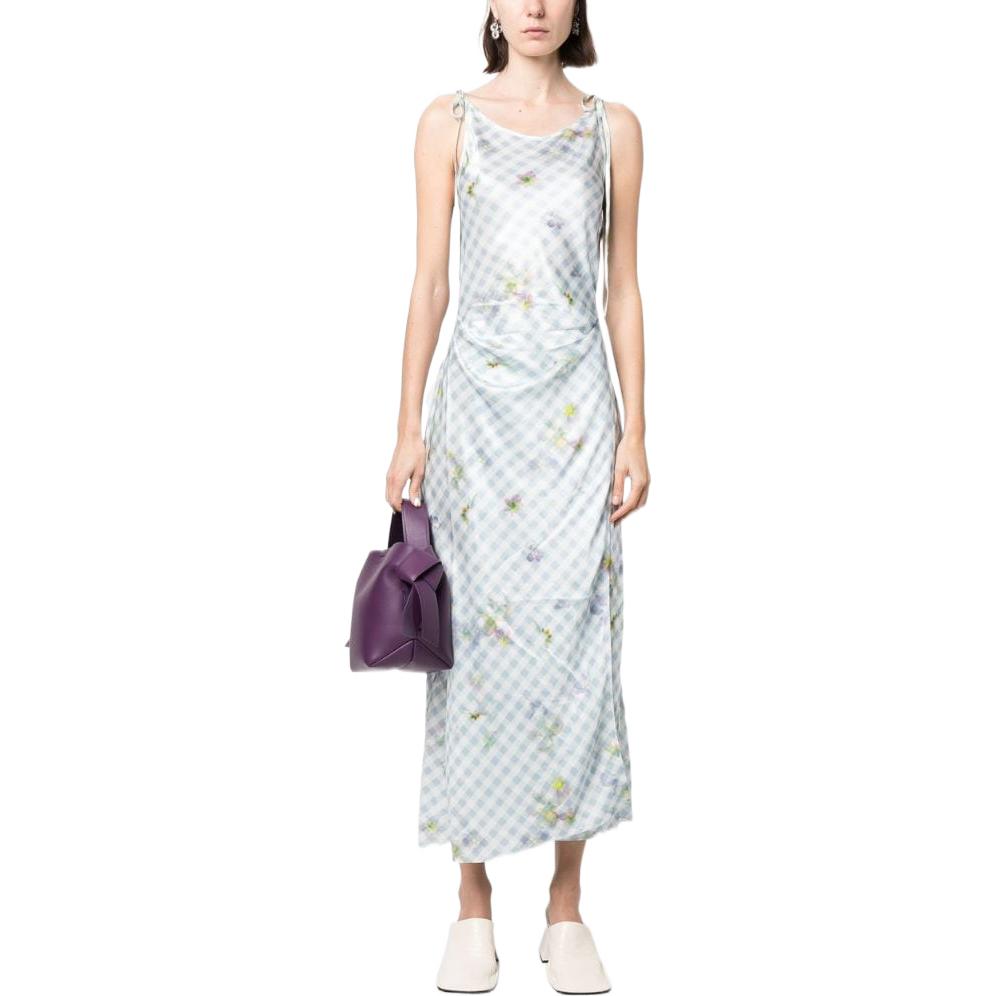 Lookbook Acne Studios SS23 花卉格紋無袖迷你洋裝 淺藍色 A20512-228