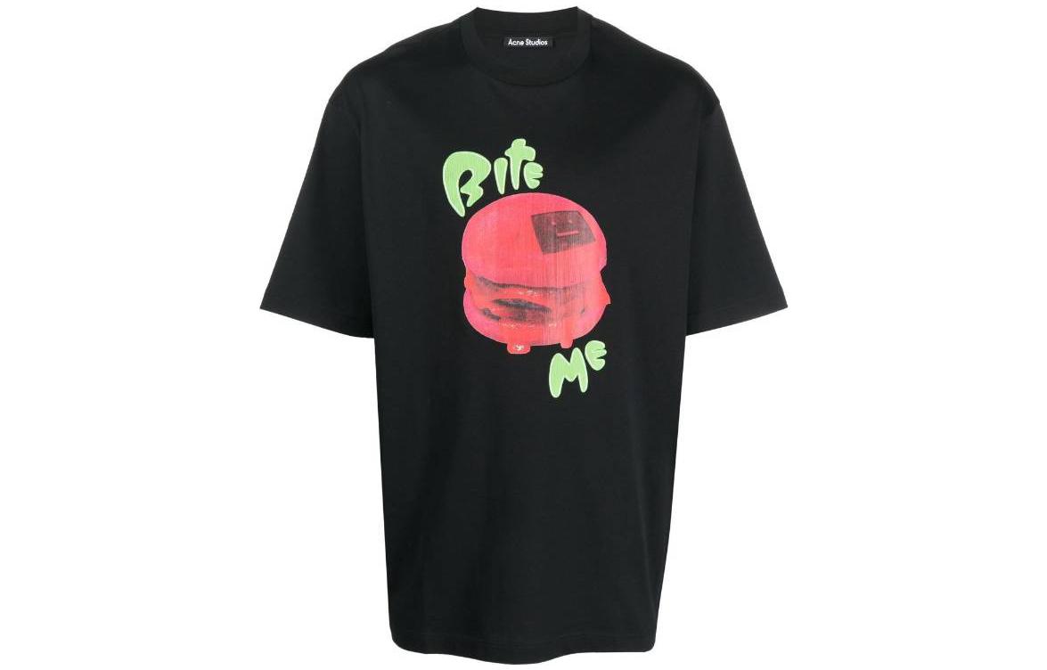 Acne Studios SS23 Graphic Print Oversized Unisex Black T-Shirt. CL0176-900 圖 2