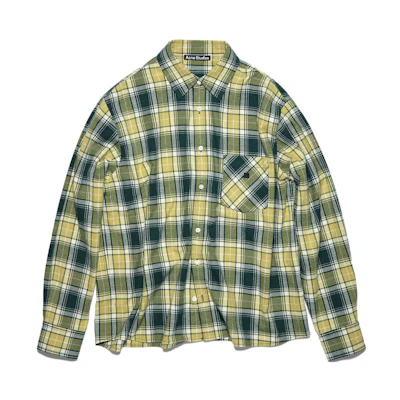 Acne Studios SS23 Green Checkered Long Sleeve Shirt with Chest Pocket Unisex. CB0049-CYV