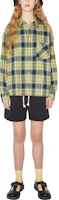 Lookbook Acne Studios 2023春夏绿色格子长袖胸袋衬衫 男女同款。 CB0049-CYV