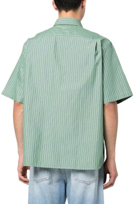 Acne Studios 男士春夏系列绿色条纹贴布休闲短袖衬衫 CB0043-DCO Shop Acne Studios 男士春夏系列绿色条纹贴布休闲短袖衬衫 CB0043-DCO