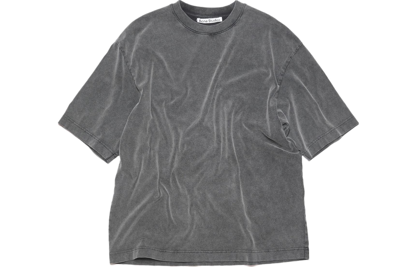 Acne Studios SS23 Grey Solid Color Crewneck Short Sleeve T-Shirt Men FNMNTSHI000458