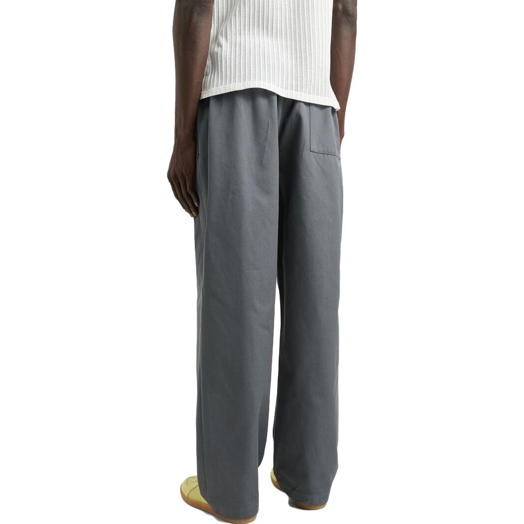 Shop Acne Studios Pantalones Grises SS23 Pierna Ancha Relajados con Cintura Elástica BK0518-BZG