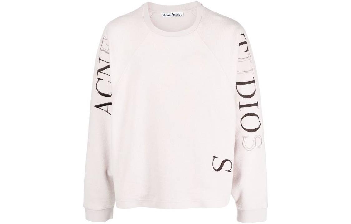 Order Acne Studios SS23 男款淡粉色Logo刺绣抓绒套头衫。 BI0181-CSS