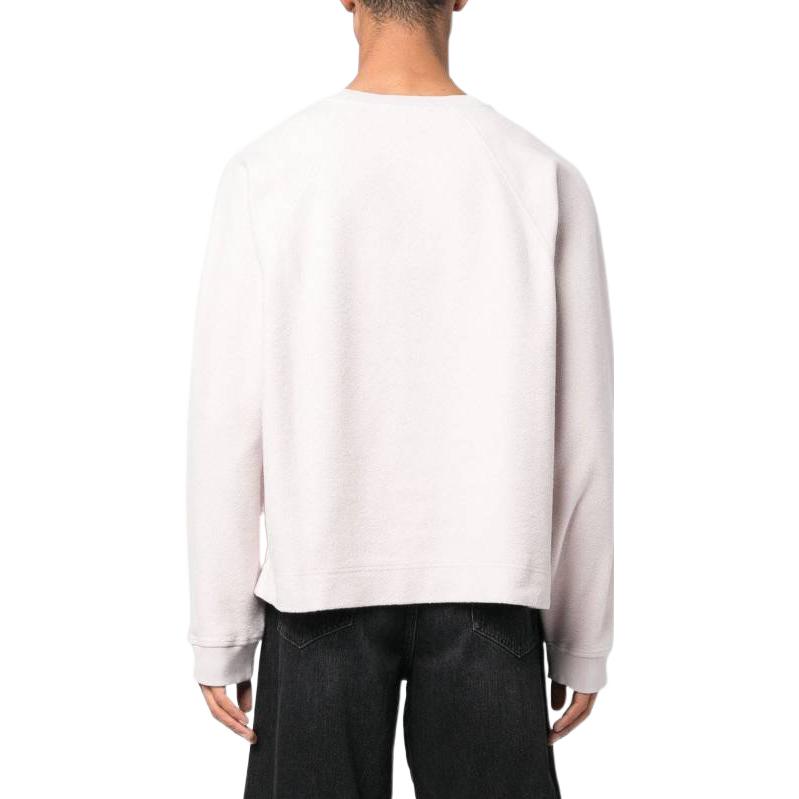 Shop Acne Studios SS23 男款淡粉色Logo刺绣抓绒套头衫。 BI0181-CSS