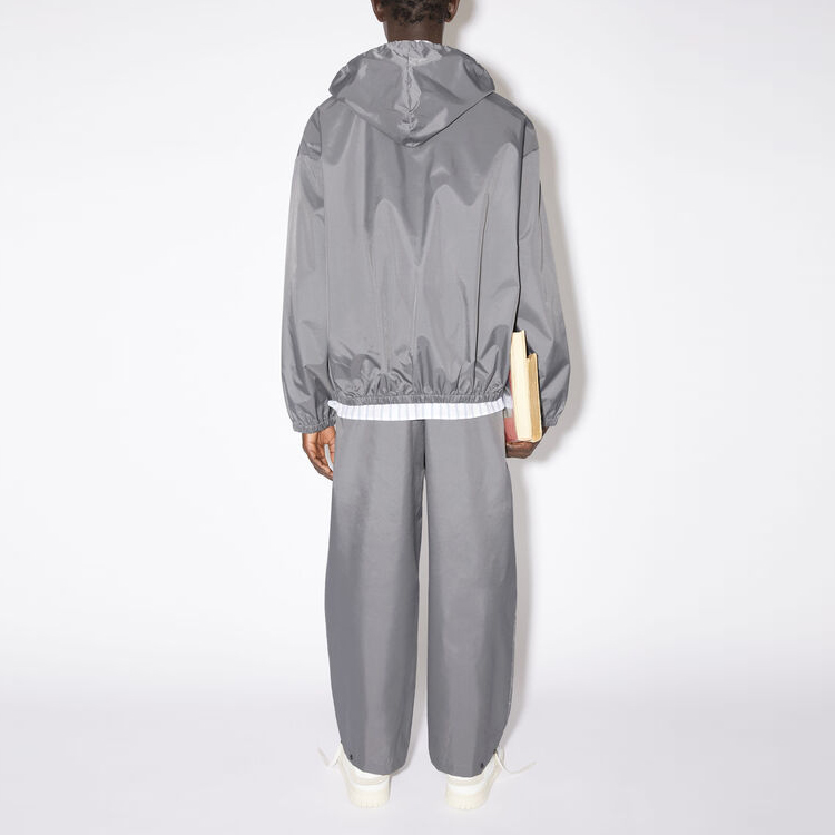Acne Studios SS23 Mens Grey Solid Color Zip-Up Hoodie Jacket. C90119-AFH 圖 4