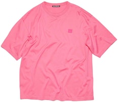 Acne Studios SS23 Pink Smiley Face Logo Unisex Crewneck T-Shirt. CL0206-ACV Acne Studios SS23 Pink Smiley Face Logo Unisex Crewneck T-Shirt. CL0206-ACV