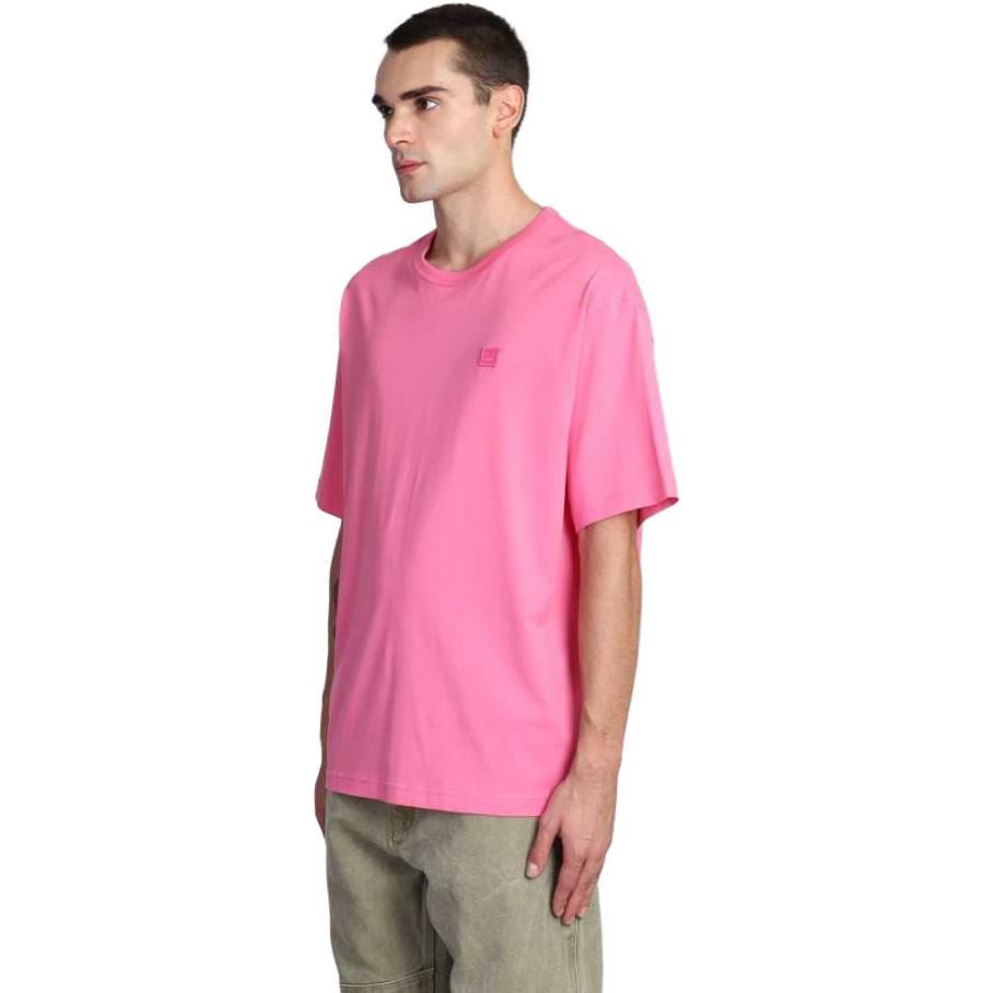 Details for Acne Studios SS23 粉色笑臉標誌男女同款圓領T恤。 CL0206-ACV