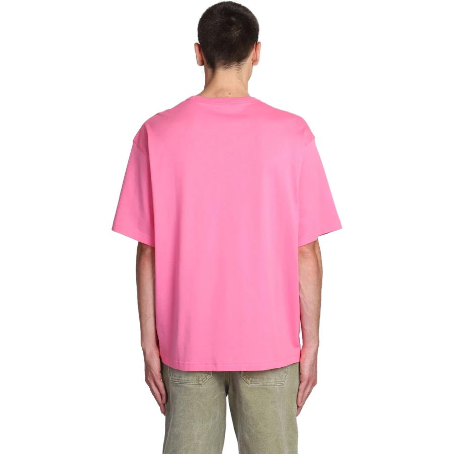 Sizing Acne Studios SS23 粉色笑臉標誌男女同款圓領T恤。 CL0206-ACV