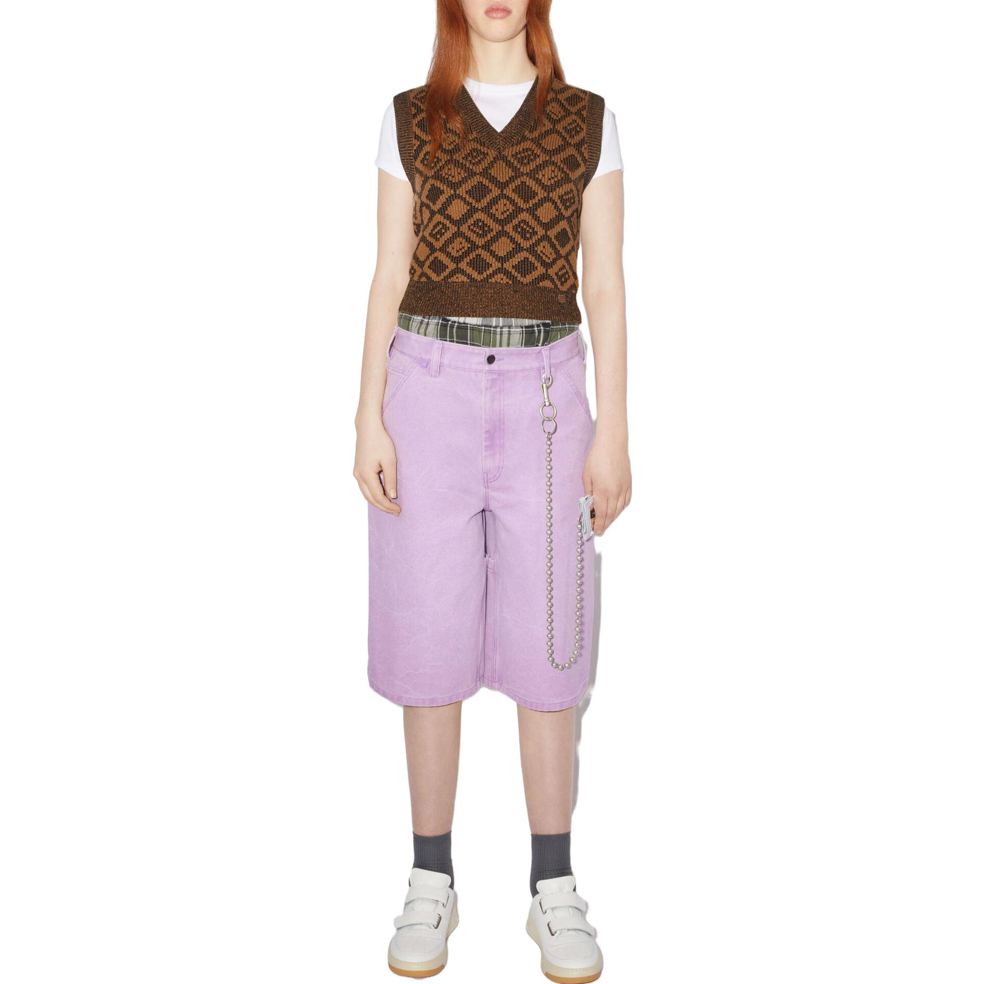 Lookbook Acne Studios SS23 Purple Canvas Face Logo Relaxed Fit Shorts Unisex CE0036-DF9