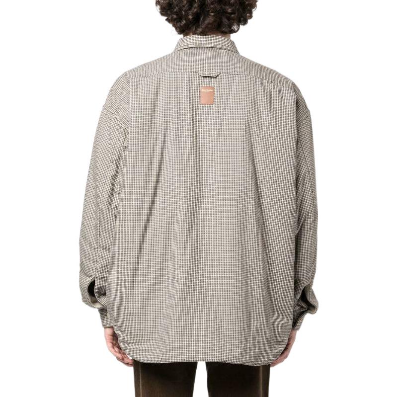 Shop Acne Studios SS23 Reversible Plaid Shirt Jacket in Brown B90679-AL9