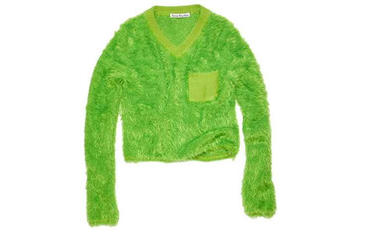 Order Acne Studios SS23 綠色修身V領長袖針織毛衣 B60266-ABD