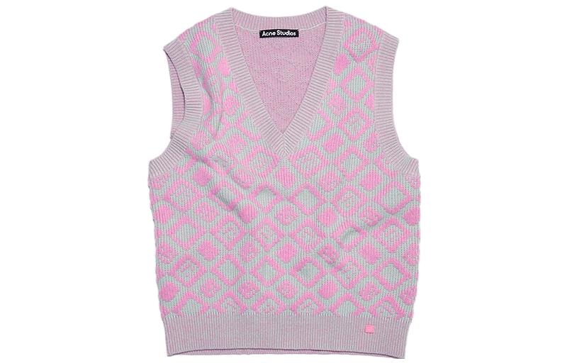 Acne Studios SS23 Smiley Face V-Neck Wool Blend Knit Vest Unisex C60069-DFN