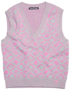 Acne Studios SS23 Rompi Rajut Wol Smiley Face V-Neck Unisex C60069-DFN Order Acne Studios SS23 Rompi Rajut Wol Smiley Face V-Neck Unisex C60069-DFN