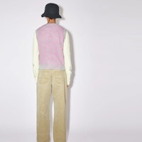 Acne Studios SS23 Smiley Face V-Neck Vest Bulu Kambing Unisex C60069-DFN Shop Acne Studios SS23 Smiley Face V-Neck Vest Bulu Kambing Unisex C60069-DFN