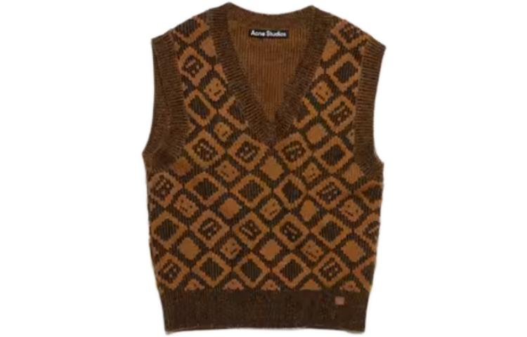 Purchase Acne Studios SS23 Rompi Rajut Wol Smiley Face V-Neck Unisex C60069-DFN