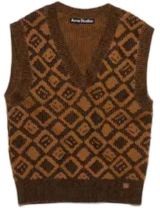 Acne Studios SS23 Rompi Rajut Wol Smiley Face V-Neck Unisex C60069-DFN Purchase Acne Studios SS23 Rompi Rajut Wol Smiley Face V-Neck Unisex C60069-DFN