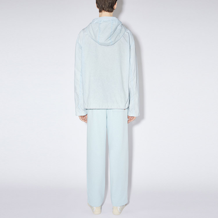 Shop Acne Studios SS23 男士純色抽繩連帽外套霧藍色 B90689-AAT