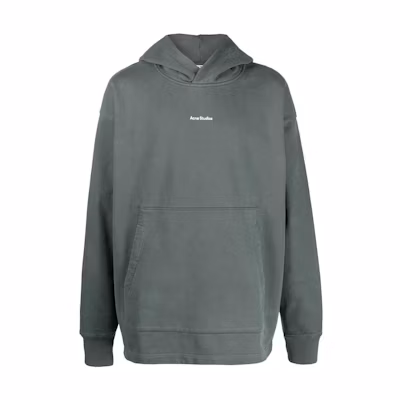 Acne Studios SS23 Solid Embroidered Green Hoodie for Men. BI0139CA3