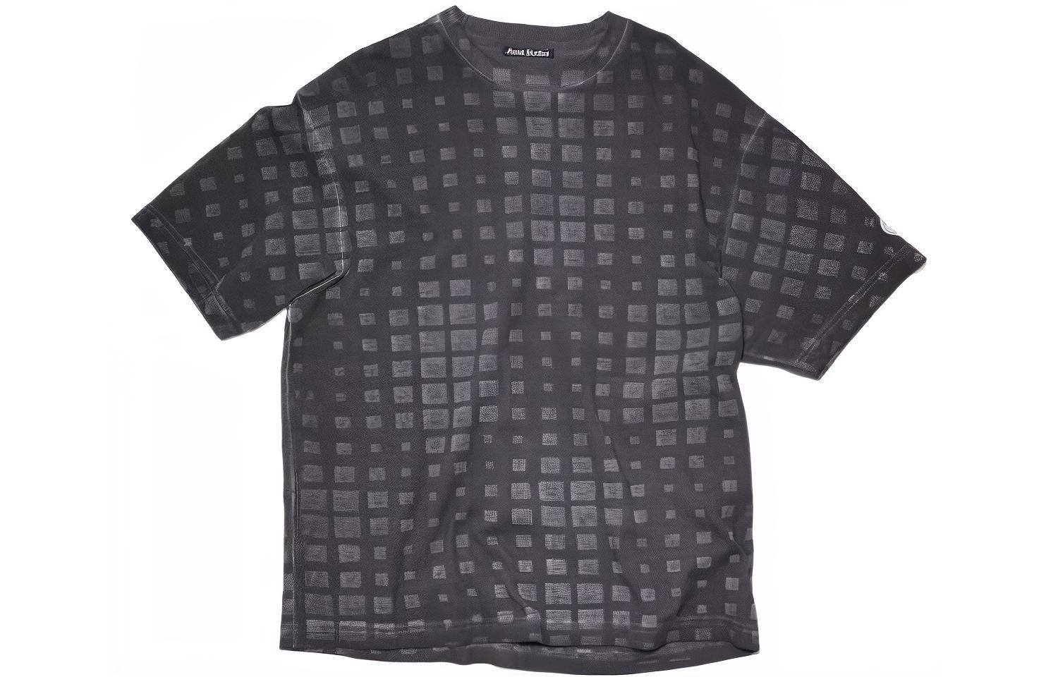 Acne Studios SS23 Square Print Unisex Casual Crewneck T-Shirt Black. CL0178-900