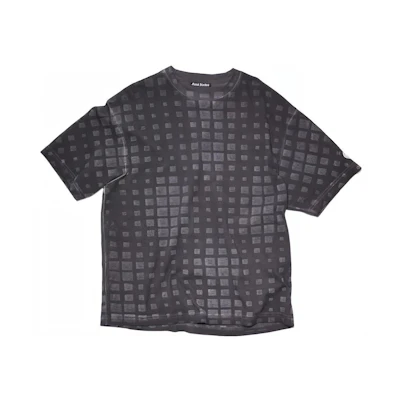 Acne Studios SS23 Square Print Unisex Casual Crewneck T-Shirt Black. CL0178-900