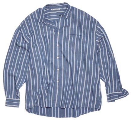 Acne Studios SS23 藍色條紋長袖襯衫 男裝 BB0541-AUZ Buy Acne Studios SS23 藍色條紋長袖襯衫 男裝 BB0541-AUZ