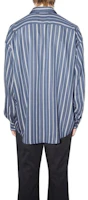 Shop Acne Studios 2023春夏蓝色条纹长袖衬衫男款 BB0541-AUZ