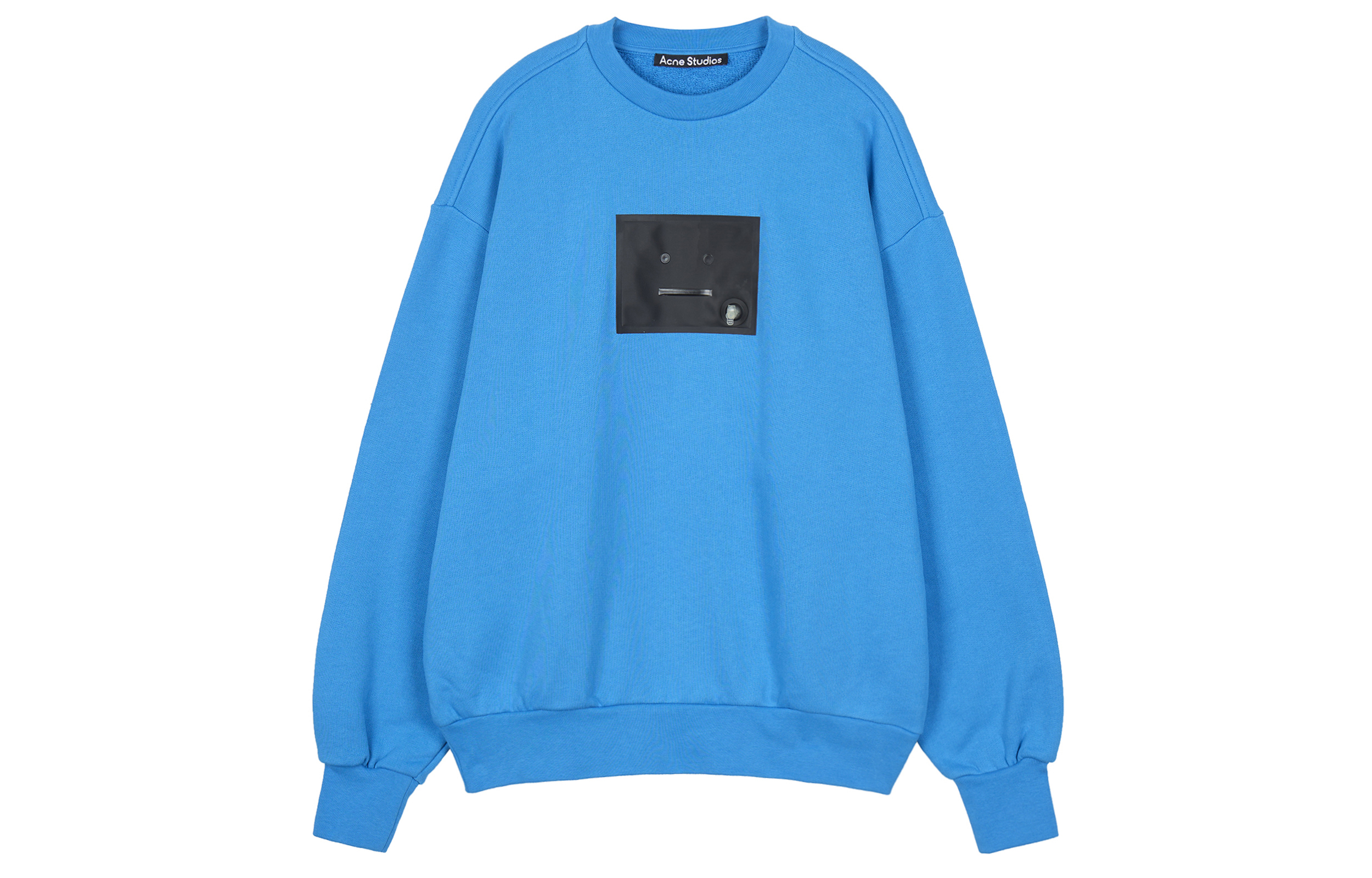 Acne Studios SS23 Unisex Badge Logo Pullover Sweatshirt Gemstone Blue. CI0120-CS0