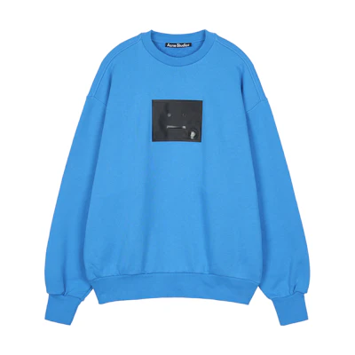 Acne Studios SS23 Unisex Badge Logo Pullover Sweatshirt Gemstone Blue. CI0120-CS0