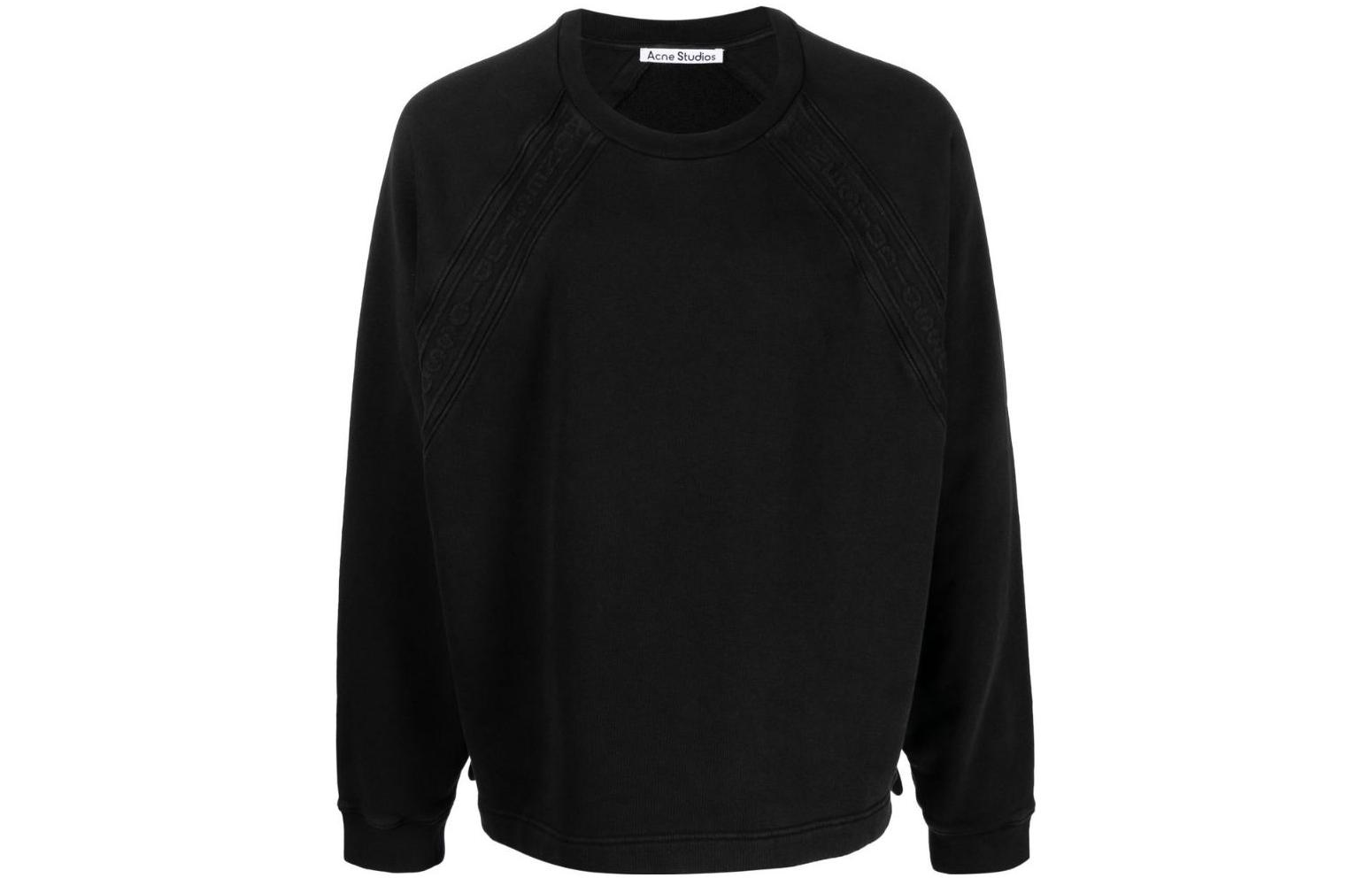 Order Acne Studios SS23 男女黑色圓領套頭衫衛衣 CI0127-900