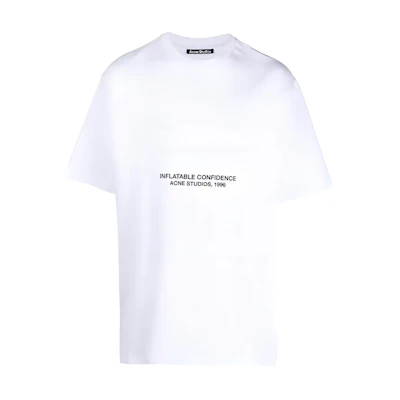 Acne Studios SS23 Unisex Letter Print White Crewneck T-Shirt. CL0174-183