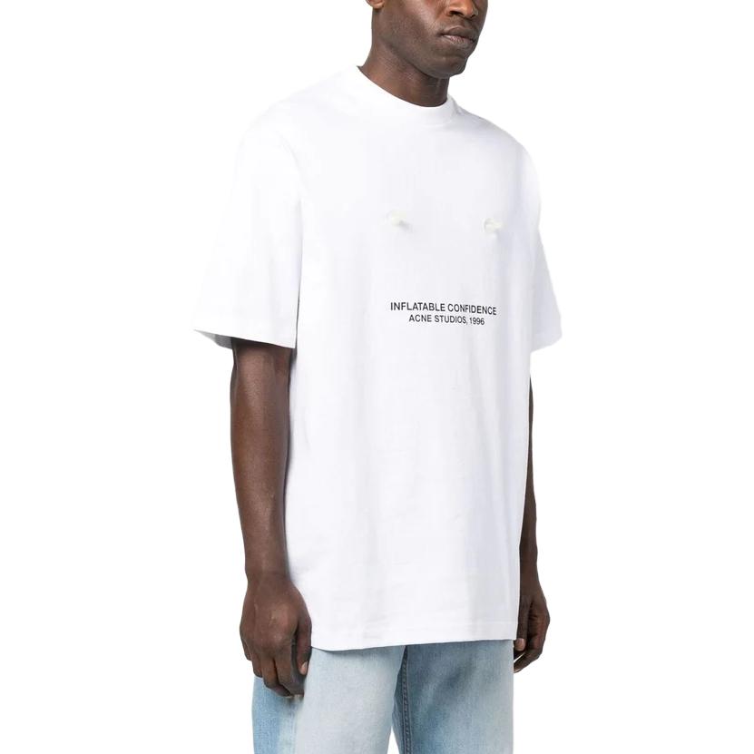 Shop Acne Studios SS23 Unisex Letter Print White Crewneck T-Shirt. CL0174-183