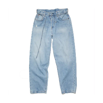 Acne Studios SS23 Unisex Loose Fit Adjustable Denim Jeans Light Blue. C00039-228