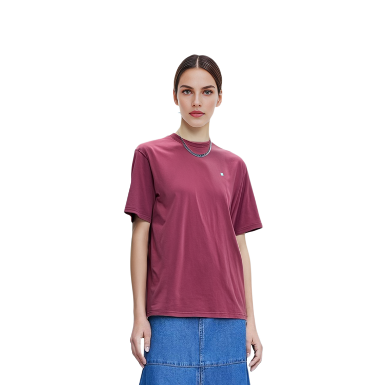 Purchase Acne Studios SS23 Unisex Loose Fit Layered Long Sleeve T-Shirt Burgundy CL0100-ACD