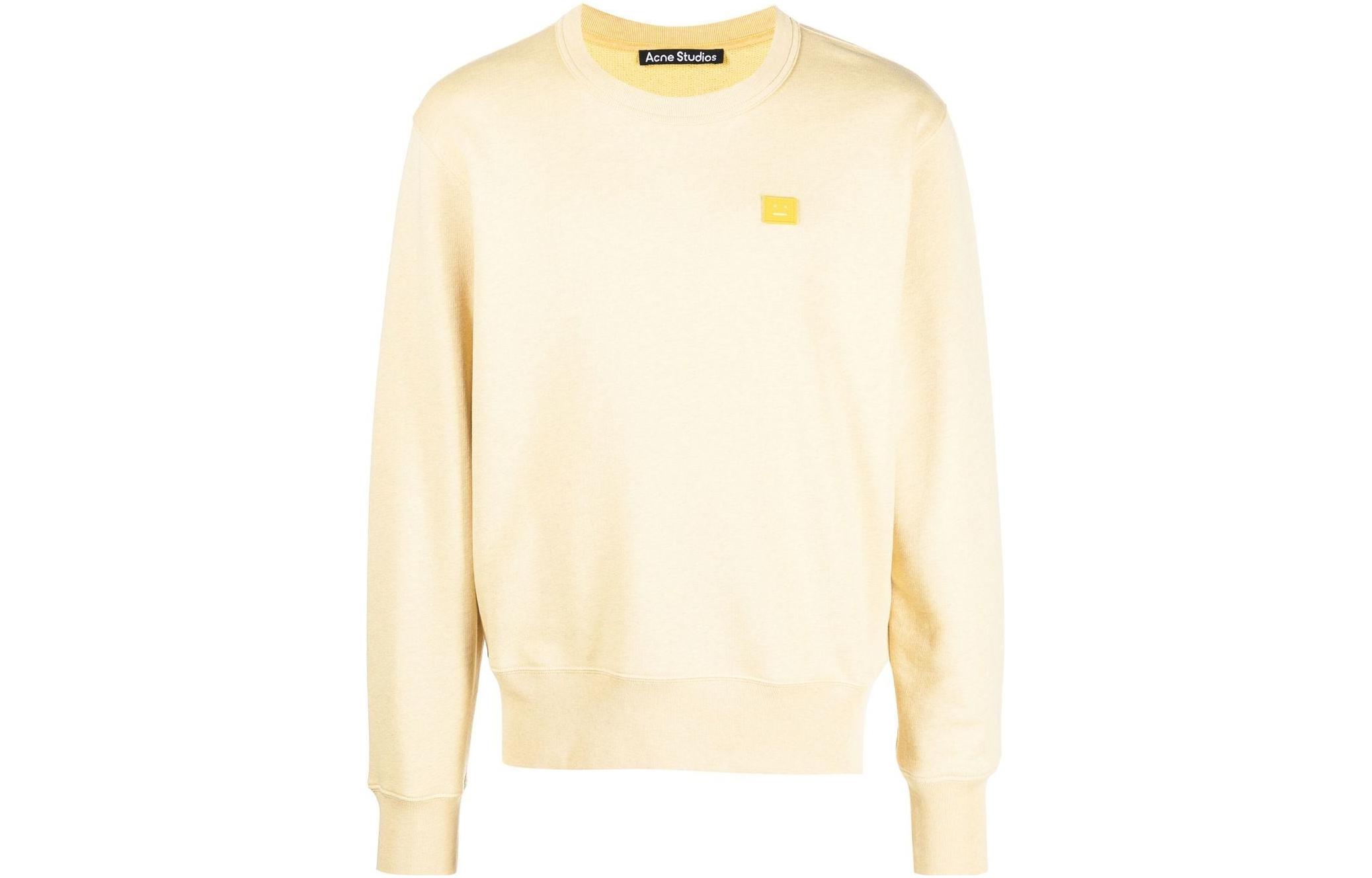 Acne Studios SS23 Unisex Solid Pullover Sweatshirt Light Yellow CI0131-DAG