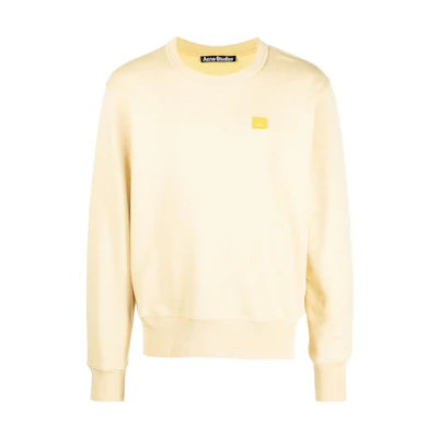 Acne Studios SS23 Unisex Solid Pullover Sweatshirt Light Yellow CI0131-DAG
