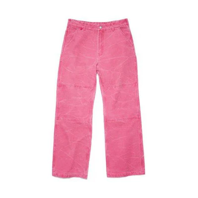 Acne Studios SS23 Washed Denim Loose Fit Straight Jeans Unisex - Rose Pink CK0064-ACT