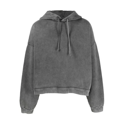 Acne Studios SS23 Washed Oversized Drawstring Hoodie Black. BI0178-BM0