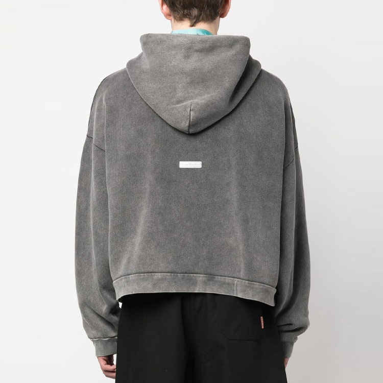 Shop 아크네 스튜디오 SS23 워시드 오버사이즈 드로스트링 후디 블랙. BI0178-BM0