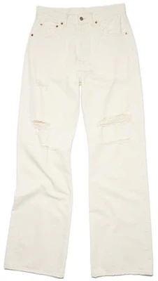 Acne Studios SS23 Jeans Putih Straight-Leg Distressed Fit Longgar. B00305-100 Buy Acne Studios SS23 Jeans Putih Straight-Leg Distressed Fit Longgar. B00305-100
