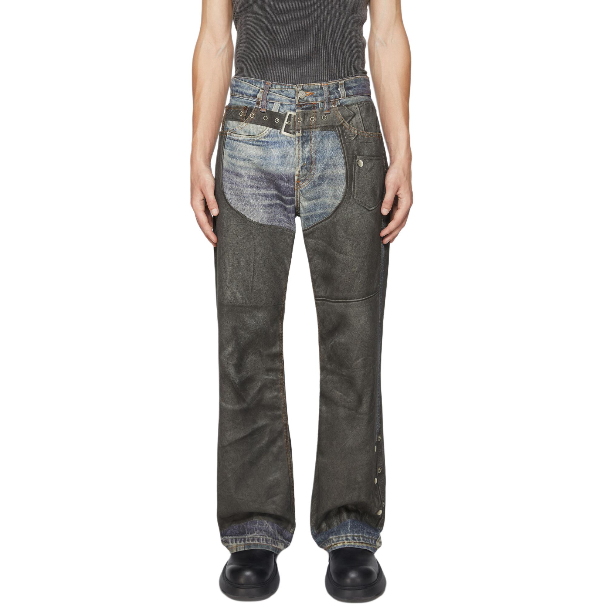 Lookbook Acne Studios SS24 3D Print Distressed Denim Jeans Unisex - Blue. BK0606-AIL