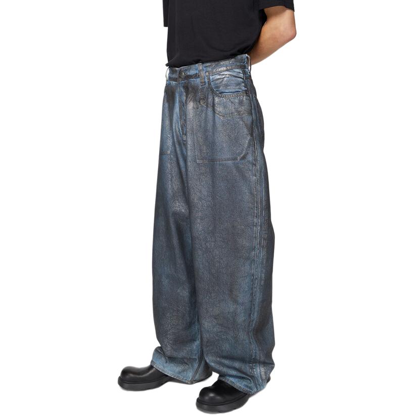 Purchase アクネ ストゥディオズ SS24 3Dプリント ダメージ ミッドライズ バギージーンズ シルバーブルー B00346-BBR