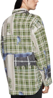 아크네 스튜디오 SS24 3D 프린트 민트 맘보 체크 롱슬리브 셔츠 그린 BB0578-BHM Shop 아크네 스튜디오 SS24 3D 프린트 민트 맘보 체크 롱슬리브 셔츠 그린 BB0578-BHM