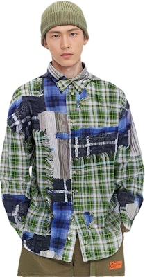 아크네 스튜디오 SS24 3D 프린트 민트 맘보 체크 롱슬리브 셔츠 그린 BB0578-BHM Purchase 아크네 스튜디오 SS24 3D 프린트 민트 맘보 체크 롱슬리브 셔츠 그린 BB0578-BHM