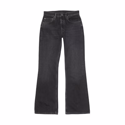 Acne Studios SS24 Black Cleanfit Slim Bootcut Washed Denim Jeans B00357-900
