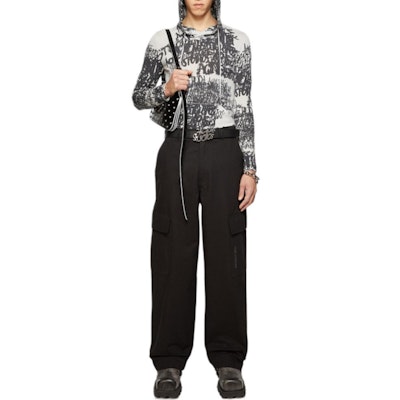 アクネ ストゥディオズ SS24 ブラック ロゴ刺繍 リラックスフィット ユーティリティパンツ BK0616-900 Shop アクネ ストゥディオズ SS24 ブラック ロゴ刺繍 リラックスフィット ユーティリティパンツ BK0616-900