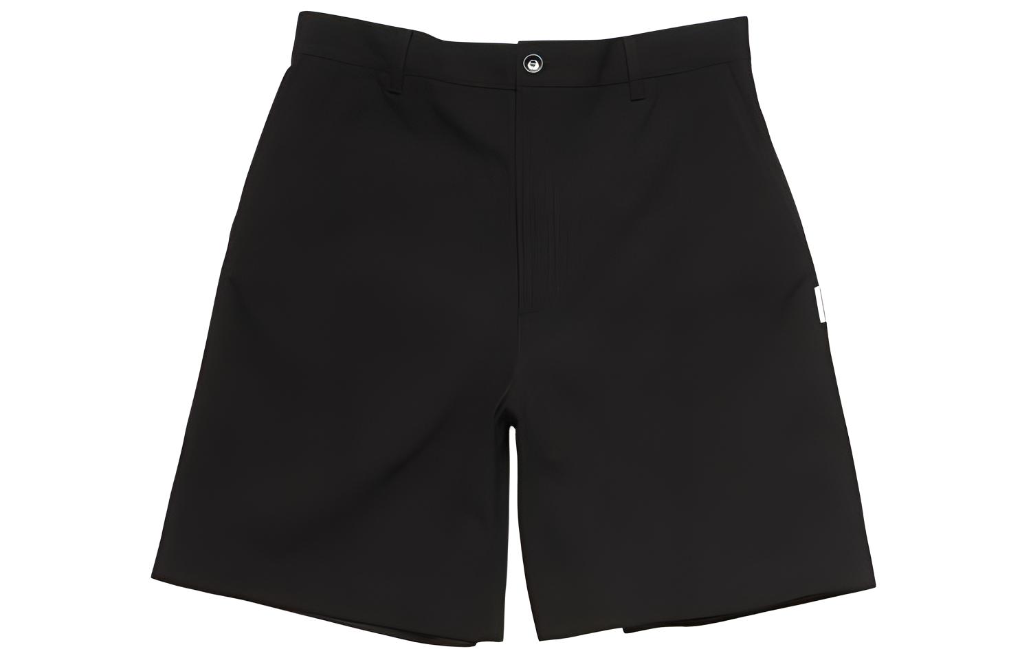 Acne Studios SS24  Black Mid-Rise Straight-Leg Casual Shorts. BE0141-900