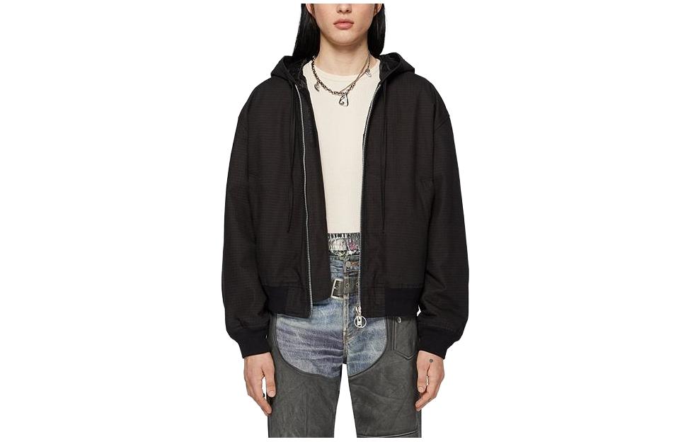Acne Studios SS24  Black Oversized Zip Hoodie Bomber Jacket. B90754-900